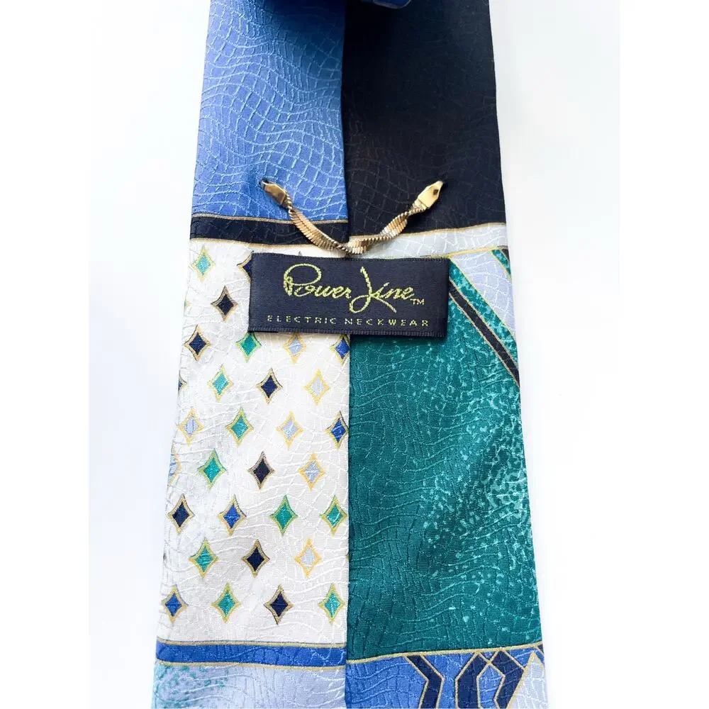 Vintage Electric Neckwear Power Ties Colorful Abstract 90s Lot of 4